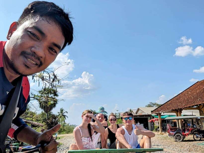 Half-day swing bridge, bamboo train, batcave & Killing cave - Battambang by tuk-tuk: suspension bridge views and temple detours