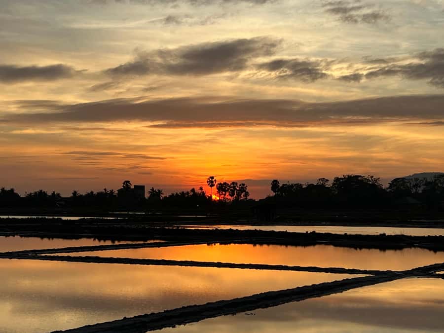 Kampot Countryside include Pepper farm, Salt field & Lake - Getting to the salt fields: photos, factory-style learning, and the real work